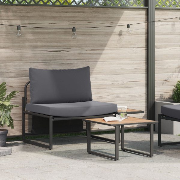 Conjunto de sofá de jardín de 2 piezas con asiento individual y cojines antracita Conjunto de sofá de jardín de 2 piezas con asiento individual y cojines antracita D