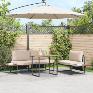 Mesa de Jardín  Marrón 100x55x70 cm DPC y Acero D
