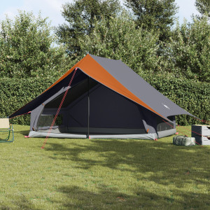 Tienda Familiar A-Frame para 7 Personas Gris y Naranja Impermeable D