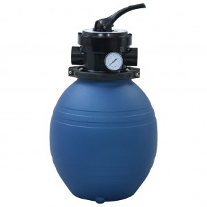 Filtro de areia de piscina com válvula de 4 posições azul 300 mm D