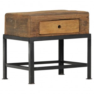 Mesita de noche de madera maciza reciclada 40x35x40 cm D