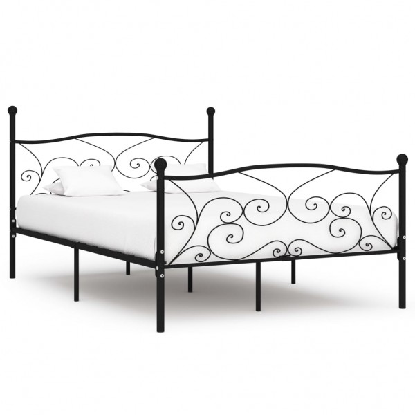 Estructura de cama con somier metal negro 160x200 cm D