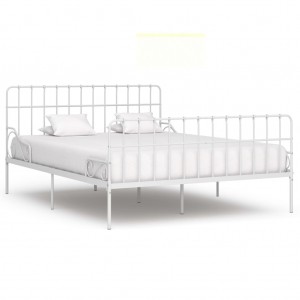 Estructura de cama con somier metal blanco 200x200 cm D