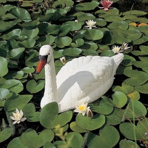 Ubbink Ornamento de lagoa de jardim de plástico cisne branco D