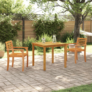 Juego de Comedor de Jardín de 3 Piezas  de Madera de Acacia D