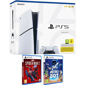 Videoconsola SONY PS5 Slim 1TB Versión disco + Spiderman 2 + Astro Bot blanco D