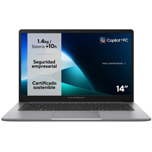 ASUS EXPERTBOOK P1 14" Intel Núcleo i3 16GB RAM 512GB P1403CVA-S60543X cinzento D