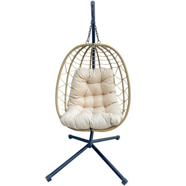 Silla Colgante Yoevu con Soporte y Cojín Acolchado beige D
