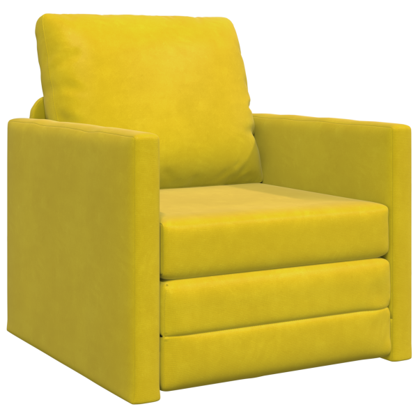 Sofá cama 2 en 1 Amarillo oscuro 74x77x81 cm Terciopelo M 2