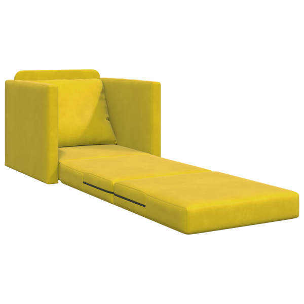 Sofá cama 2 en 1 Amarillo oscuro 74x77x81 cm Terciopelo M 4