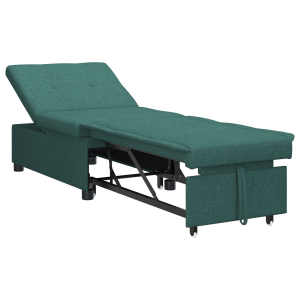 Sofá cama 3 en 1 - Diseño plegable en tela verde oscuro H