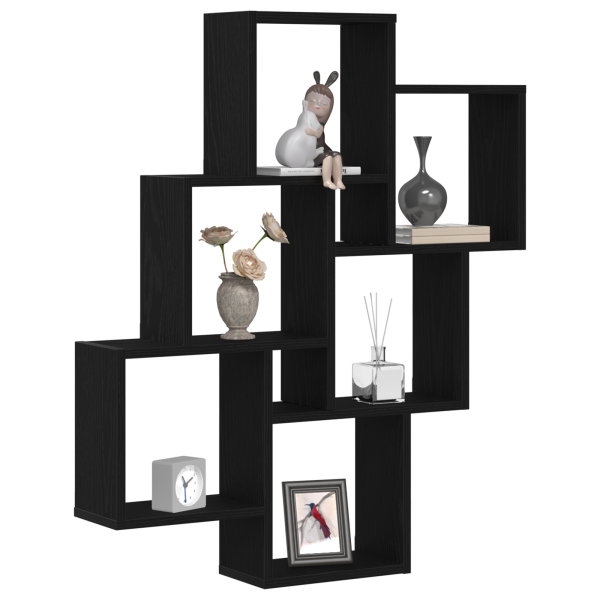 Armario de pared  Negro Roble 78x15x92 cm Madera Derivada M 3