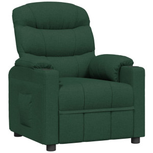 Sillón reclinable de tela verde oscuro H
