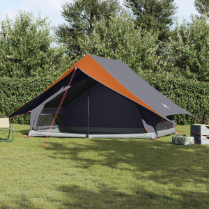 Tienda Familiar A-Frame para 7 Personas Gris y Naranja Impermeable D