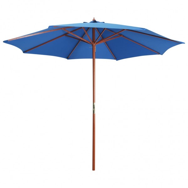 Sombrilla de jardín con palo de madera azul 300x258 cm D