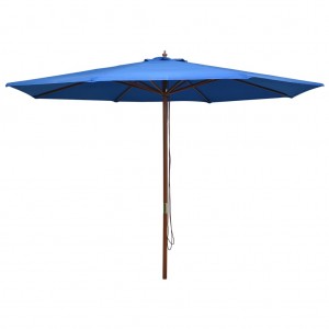 Guarda-chuva de madeira azul de 350 cm D