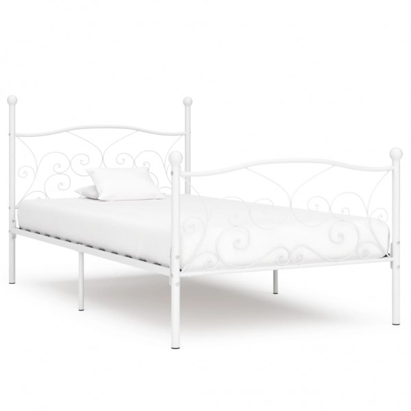 Estructura de cama con somier metal blanco 90x200 cm D