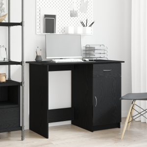 Escritorio  Negro Roble 100x50x76 cm Madera de calidad D