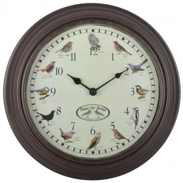 Esschert Design Reloj con sonidos de pájaros D