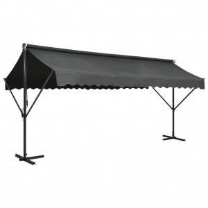 Toldo de pie independiente gris antracita 500x300 cm D