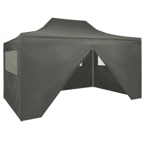 Carpa plegable profesional 4 paredes acero gris antracita 3x4 m D