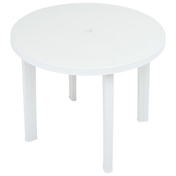 Mesa de jardín de plástico blanco 89 cm M 3
