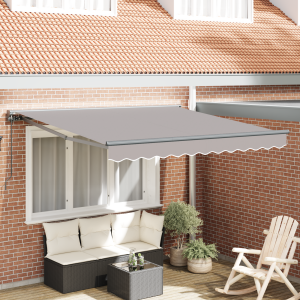 Toldo Retráctil Manual Gris Claro 350x250 cm Tela D