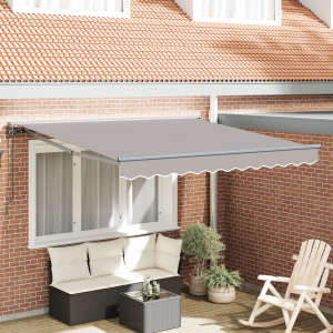 Toldo Retráctil Manual Gris Claro 350x250 cm D
