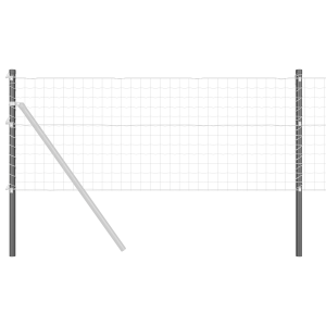 Postes de Cerca 2 pcs Cinzeto 110 cm Aço com Revestimento em Pó H