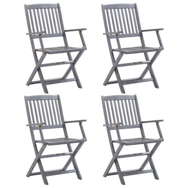 Cadeiras dobráveis de jardim 4 unidades madeira maciça de acacia D