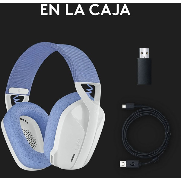 Auriculares Gaming con micrófono Logitech G435 lila/branco M 10