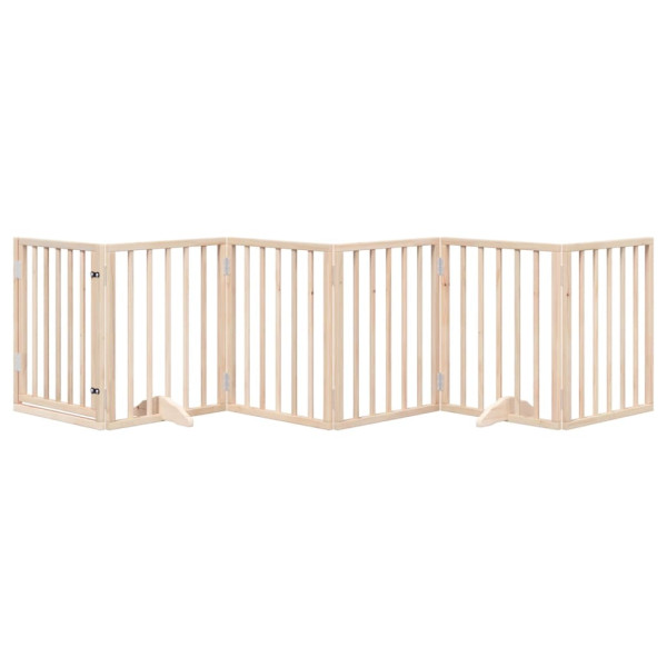 Puerta para perros plegable 6 paneles madera de álamo 300 cm M 3