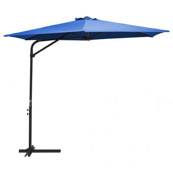 Guarda-chuva de jardim com pau de aço azul-céu 300 cm D