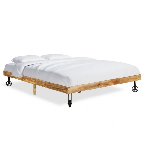 Estrutura de cama de madeira maciça de mangue 200x200 cm D