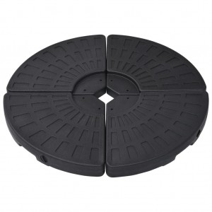 Soporte de sombrilla en forma de ventilador 4 piezas negro D