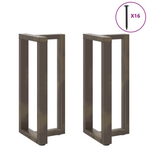 Patas para mesa de bar en forma de T (2 unidades). color negro. 40 x 35 x (90-91) cm. acero H