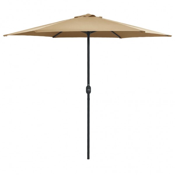 Um guarda-chuva de jardim com pau de alumínio cinza taupe 270x246 cm D