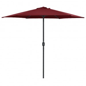 Guarda-chuva de jardim com haste de alumínio vermelho bordô 270x246cm D