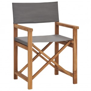 Cadeira de diretor madeira maciça de teca cinza D