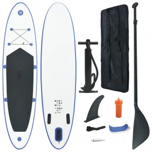 Set de tabla inflable de paddle surf SUP azul y blanco D