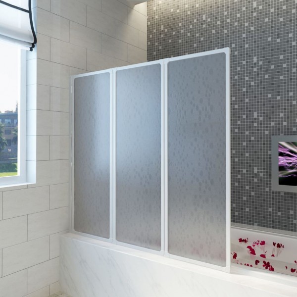 Mampara de ducha con 3 paneles plegables. 117 x 120 cm D