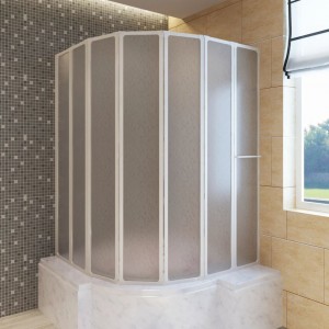 Mampara de ducha con 7 paneles plegables y toallero D