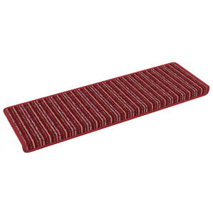 Alfombras autoadhesivas para escaleras Rayado 15 pcs Rojo H