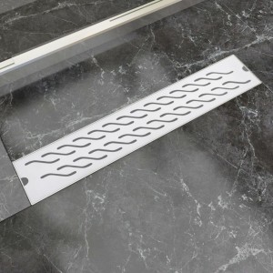Esgoto de chuveiro linear ondulado de aço inoxidável 630x140 mm D
