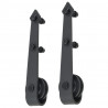 Kit de herrajes para puerta corredera 183 cm acero negro 4