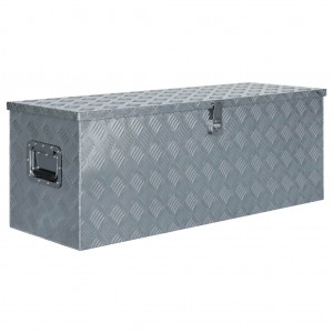 Caja de aluminio 110.5x38.5x40 cm plateada D