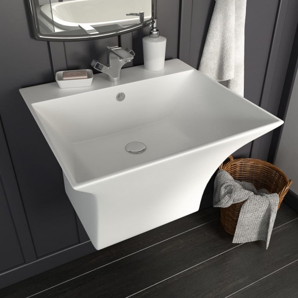 Lavabo de pared de cerámica blanco 500x450x410 mm D