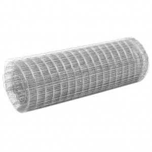 Malla de alambre de acero galvanizado plateada 10x0.5 m D