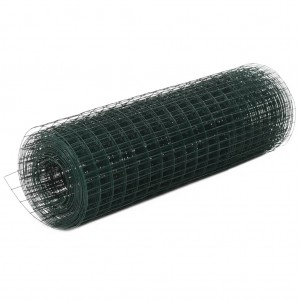 Alambrada de gallinero acero revestimiento PVC verde 25x0.5 m D