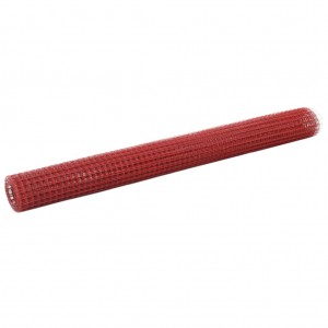 Alambrada de gallinero acero revestimiento PVC rojo 25x1.5 m D